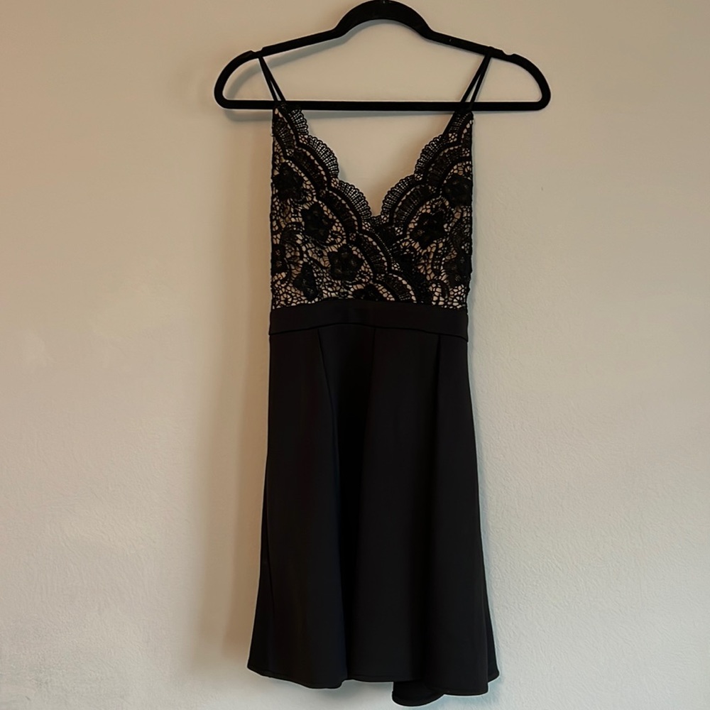 Francesca’s Lace Top Skater Dress